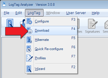 LogTag Download Menu