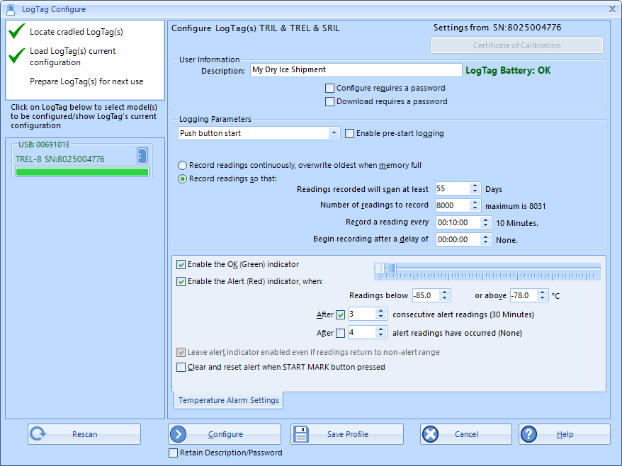 How to configure LogTag TRIL-8 or TREL-8