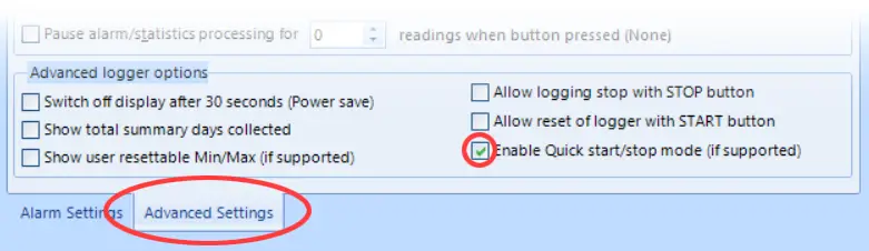LogTag Quick Start option